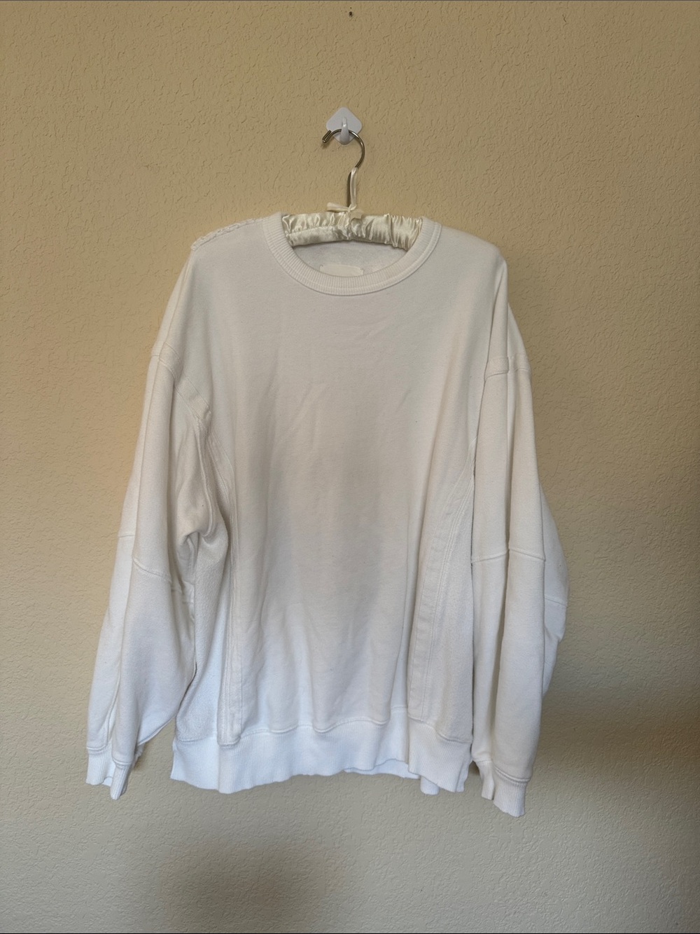 aerie White Oversized Crewneck Sweatshirt